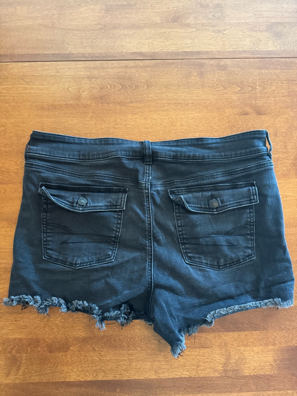American Eagle Outfitters Black Frayed Denim Shorts